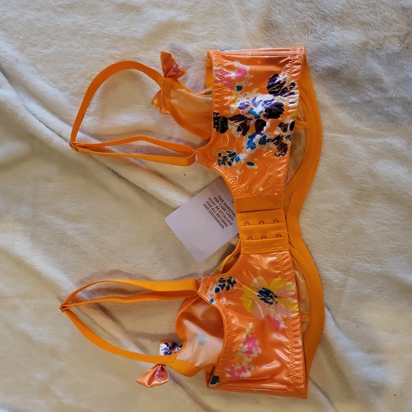 Savage x Fenty Orange Floral Unlined Bra - Picture 5 of 9